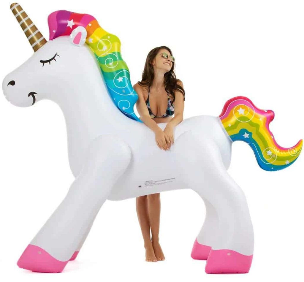 unicorn blow up pool toy